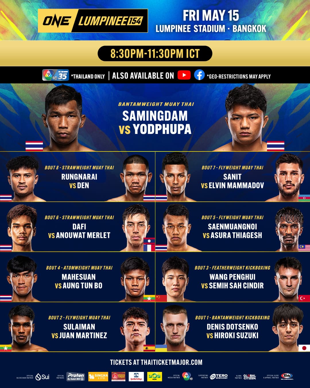 ONE Friday Fights 154: Kane vs. Malykhin II Bout Card